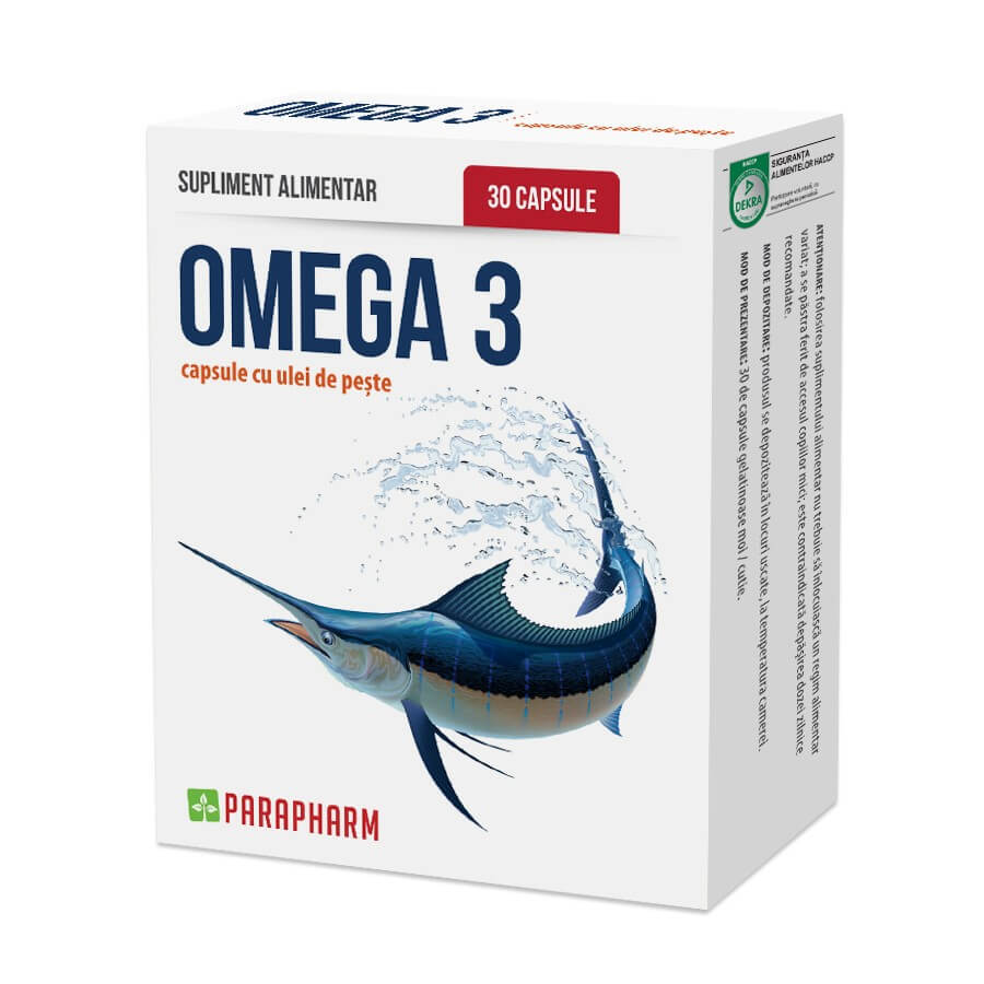 Omega 3 con aceite de pescado, 500 mg, 30 cápsulas, Parapharm comentarios