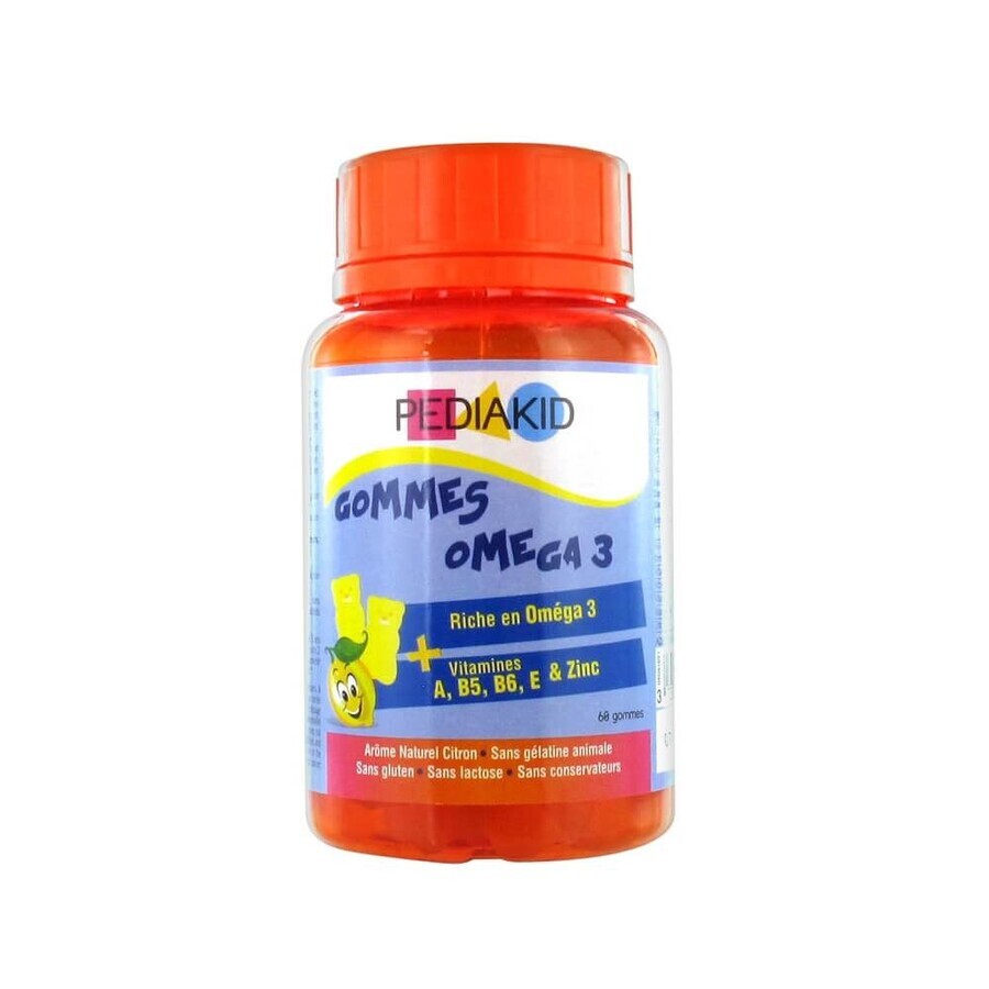 Omega 3 para niños con sabor a limón, 60 gominolas, Pediakid