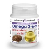 Omega 3-6-9 Aceite de Semilla de Lino 500 mg y Vitamina E, 90 cápsulas, Noblesse