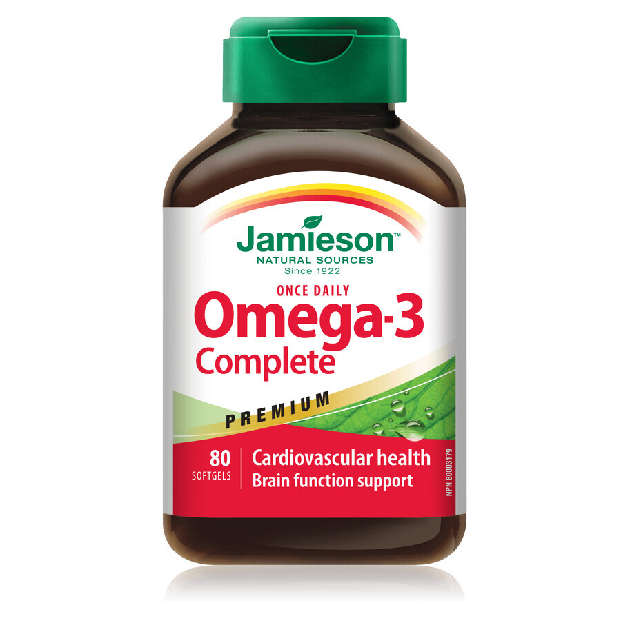 Omega-3 Complete Premium, 80 cápsulas, Jamieson