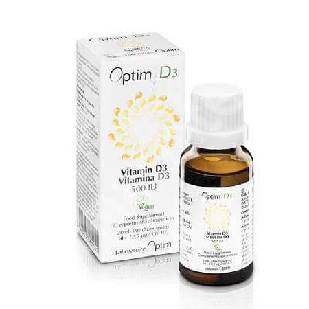 Optim D3 500 IU oily drops, 20ml, Laboratoire Optim