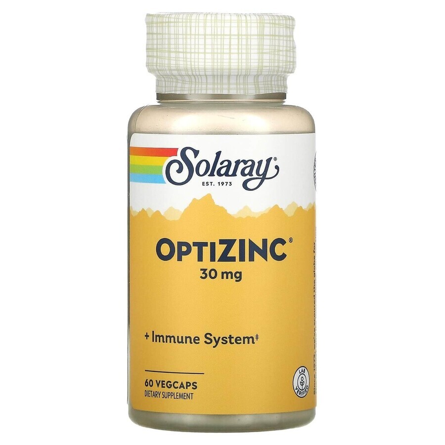 OptiZinc 30 mg Solaray, 60 cápsulas, Secom