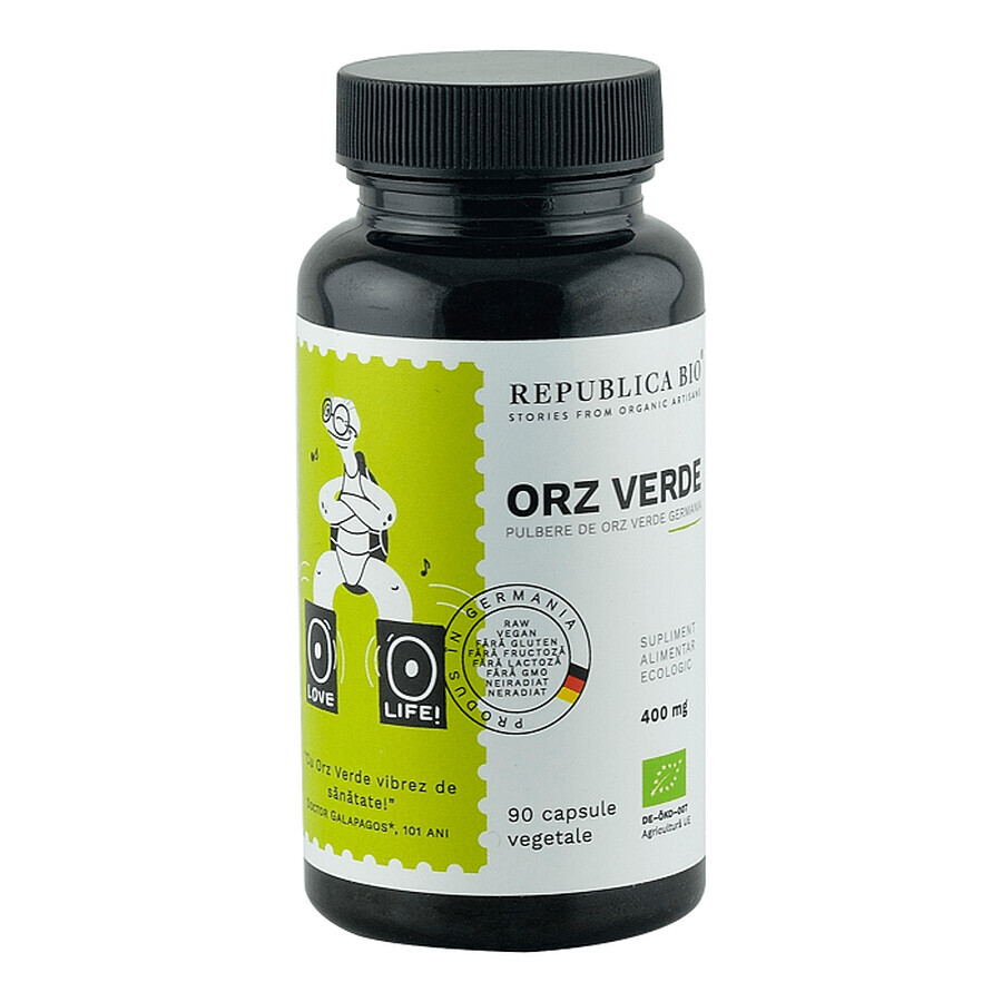 Grüne Gerste 400 mg, 90 Kapseln, Republica Bio