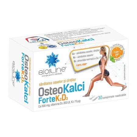 Osteo Kalci Forte K2D3, 30 comprimate masticabile, Helcor