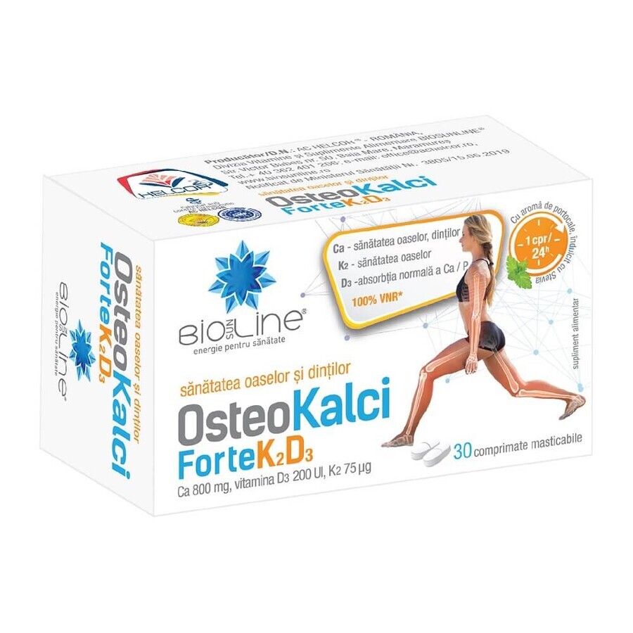 Osteo Kalci Forte K2D3, 30 comprimidos masticables, Helcor