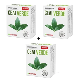 Pachet Ceai verde, 90 capsule (2+1), Parapharm