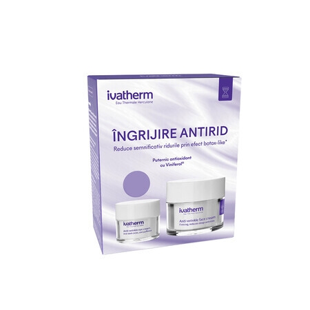 Pack Crema Antiarrugas, 50 ml + Crema Antiarrugas y Antiojeras, 15 ml, Ivatherm