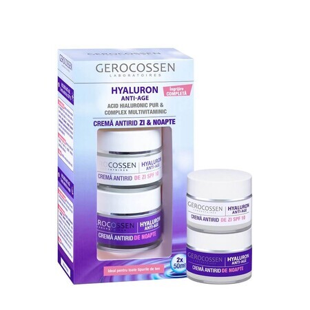 Antiarrugas Hyaluron crema antiedad día y noche pack 2 x 50 ml, Gerocossen