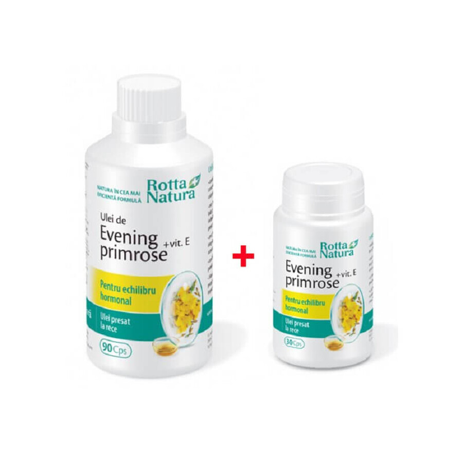 Pack Onagra + Vitamina E, 90 cápsulas + 30 cápsulas, Rotta Natura