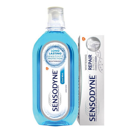 Sensodyne Repair &amp; Protect Whitening Pasta dentífrica, 75 ml + Sensodyne Sensitivity Protection Colutorio, 500 ml, Gsk