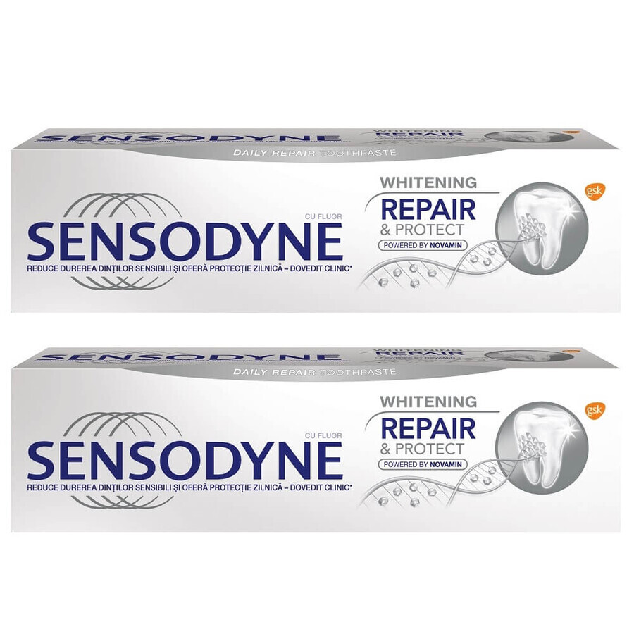 Sensodyne Whitening Repair & Protect Zahnpasta Packung, 75 ml + 75 ml, Gsk