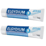 Anti-plaque toothpaste package, 75 ml + 75 ml, Elgydium