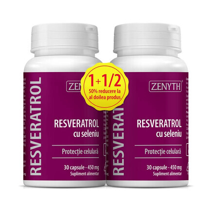 Confezione resveratrolo con selenio, 30+30 capsule, Zenyth