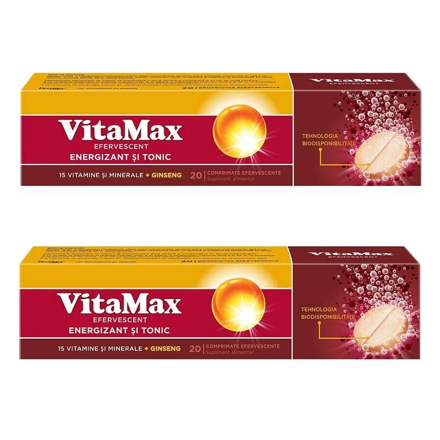 Vitamax Efervescent pack, 20 + 20 comprimidos, Perrigo