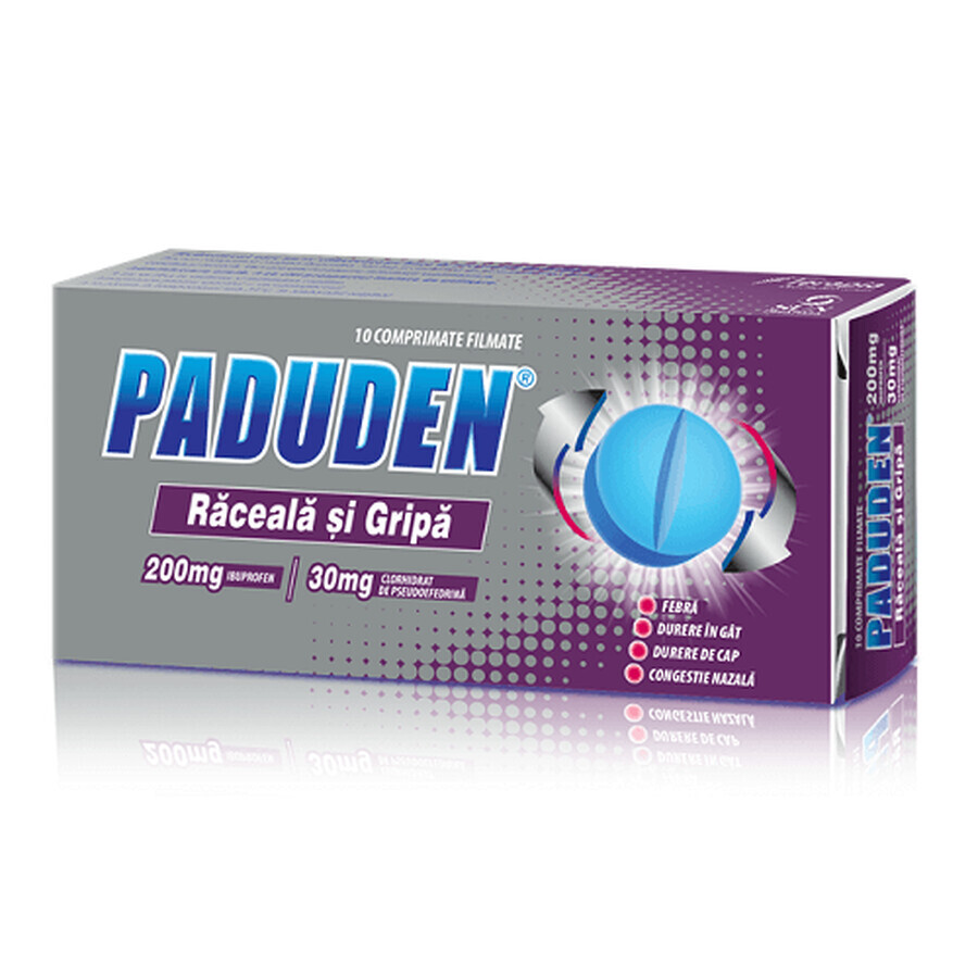 Paduden răceală și gripă 200 mg/30 mg, 10 comprimate filmate, Terapia