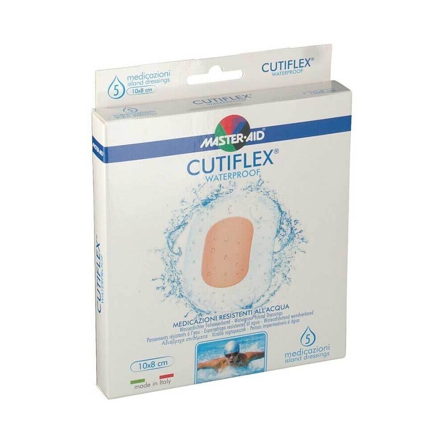 Cutiflex Master-Aid apósito estéril impermeable, 10x8 cm, 5 piezas, Pietrasanta Pharma