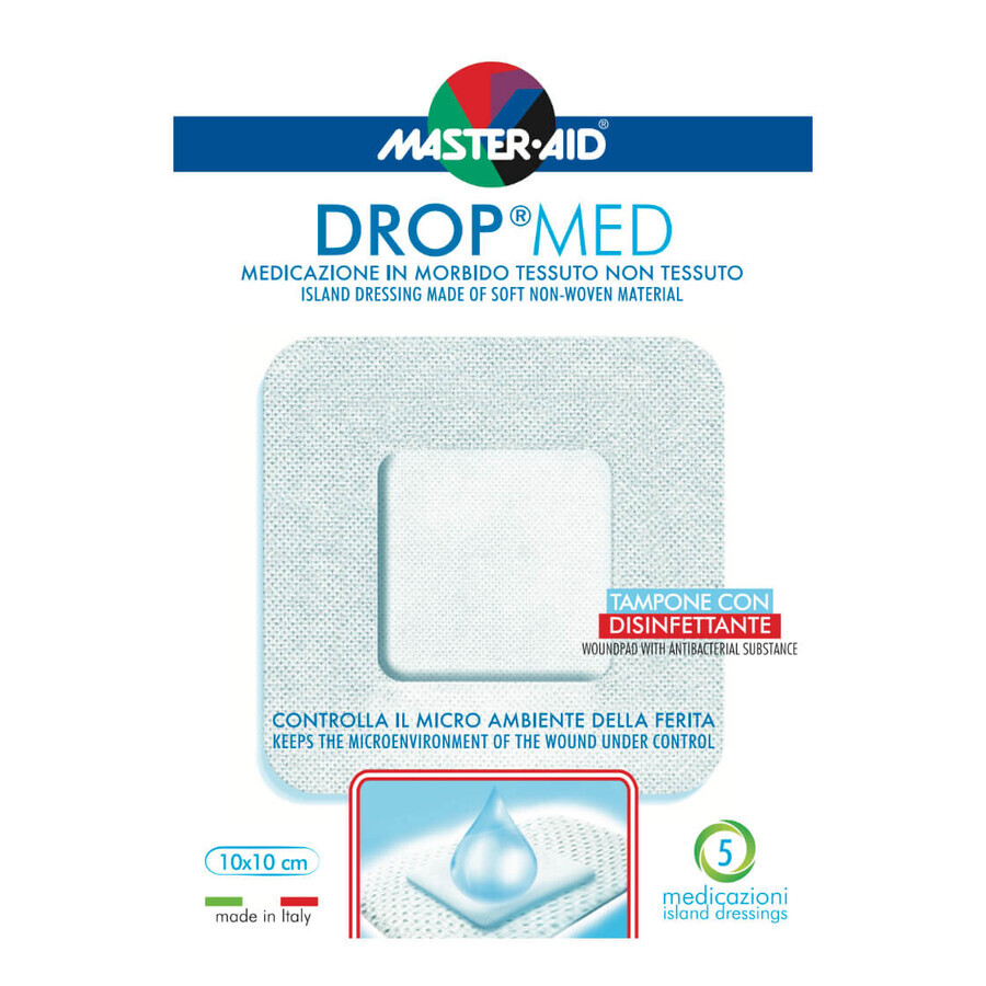 Apósito postoperatorio Drop Med 10x10 cm, 5 piezas, Pietrasanta Pharma