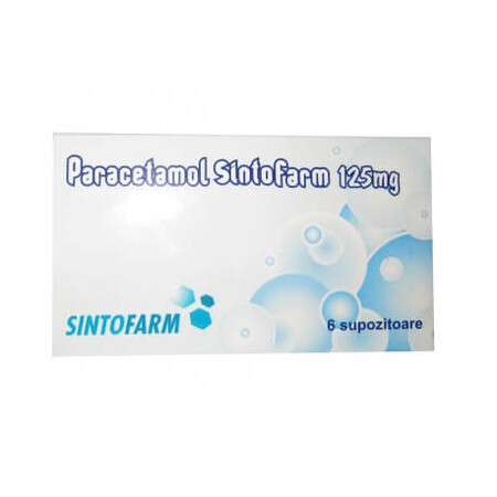 Paracetamol 125 mg, 6 supositorios, Sintofarm