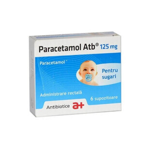 Paracetamol 125 mg, 6 supositorios, Antibiotice SA