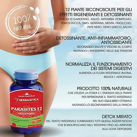 Parasites 12 Detox Forte, 120 capsule, Herbagetica 