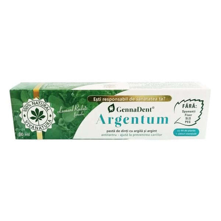 Dentifricio GennaDent Argentum, 80 ml, Vivanatura