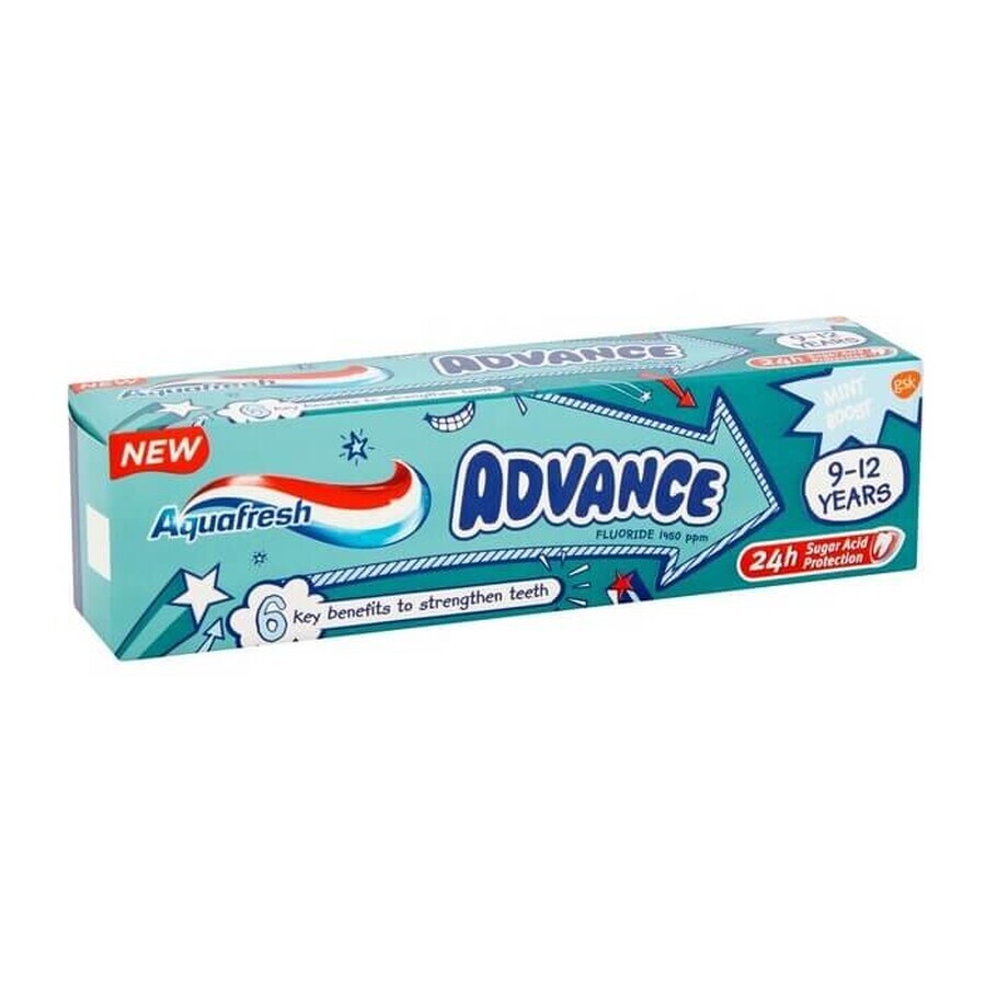 Pasta dentífrica infantil Advance 9-12 años, 75 ml, Aquafresh