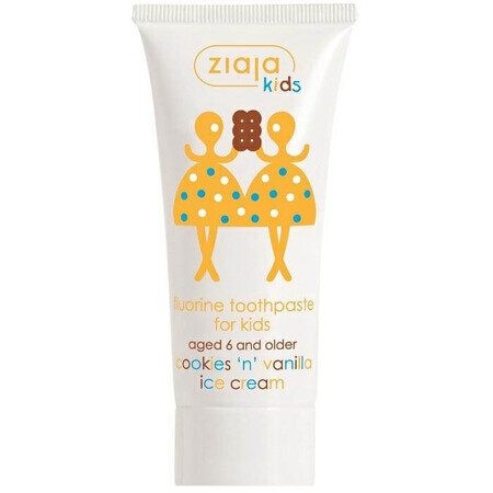 Dentífrico infantil con sabor a tarta y helado de vainilla, 50 ml, Ziaja