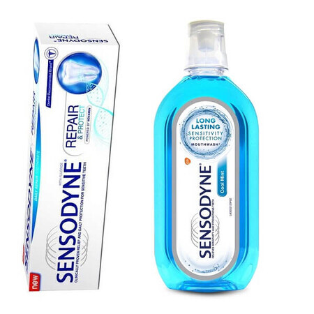 Sensodyne Repair &amp; Protect Pasta dentífrica, 75 ml + Sensodyne Cool Mint Colutorio, 500 ml, Gsk