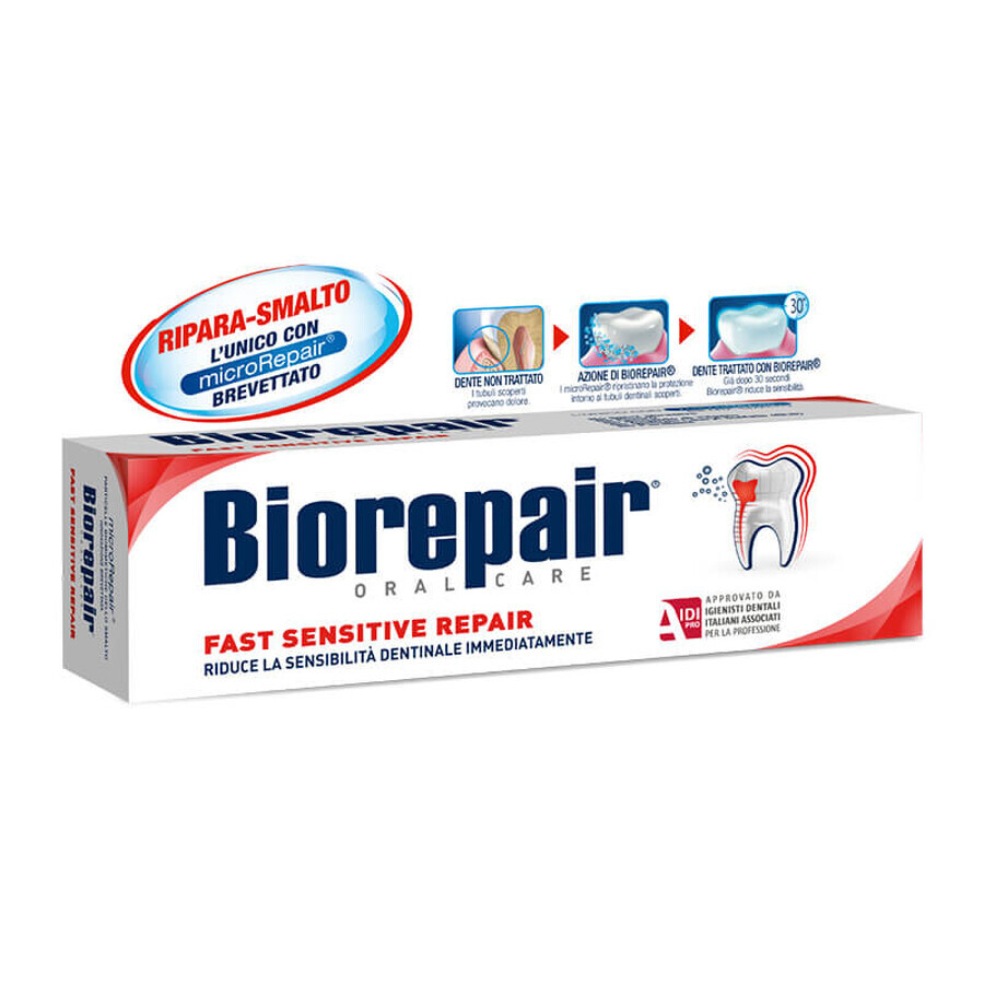 Pasta dentífrica Biorepair Fast Sensitive Repair, 75 ml, Coswell