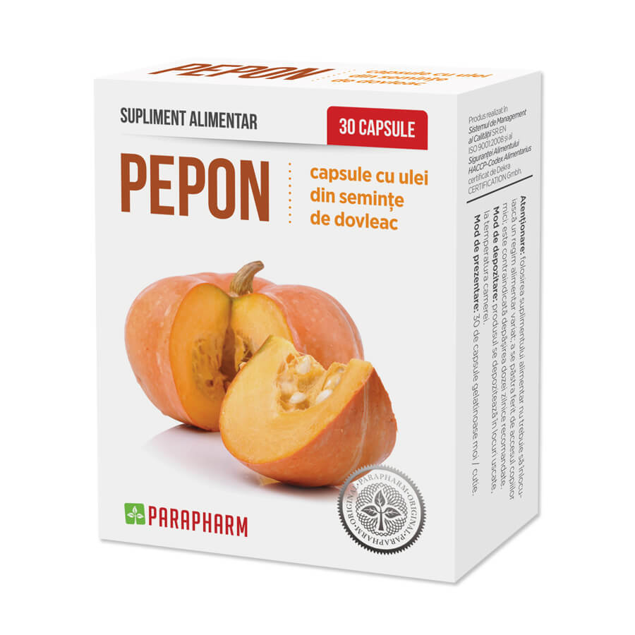 Pepon con aceite de calabaza, 30 cápsulas, Parapharm