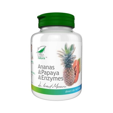 Ananas, papaja en enzymen, 100 tabletten, Pro Natura