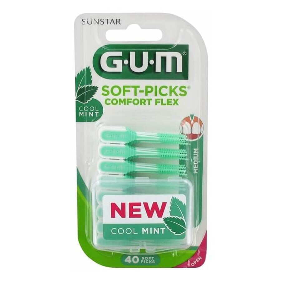 Cepillos interdentales Soft-Picks Comfort Flex Medium sabor menta, 40 piezas, Sunstar Gum