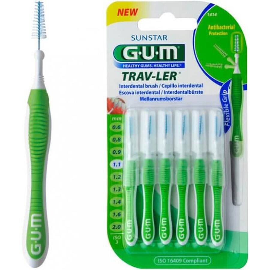 Interdental brushes Trav-Ler 1.1 mm, 6 pieces, Sunstar Gum