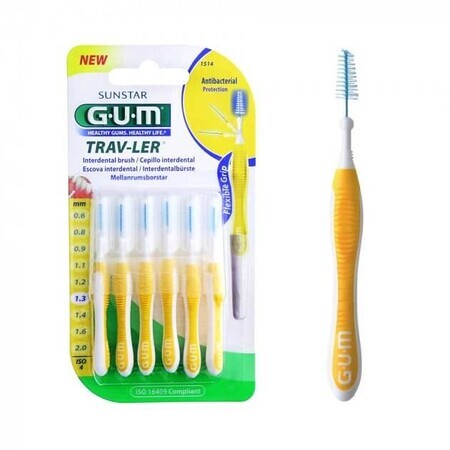 Trav-Ler cepillos interdentales 1,3 mm, 6 piezas, Sunstar Gum