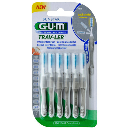 Interdental brushes Trav-Ler 2 mm, 6 pieces, Sunstar Gum