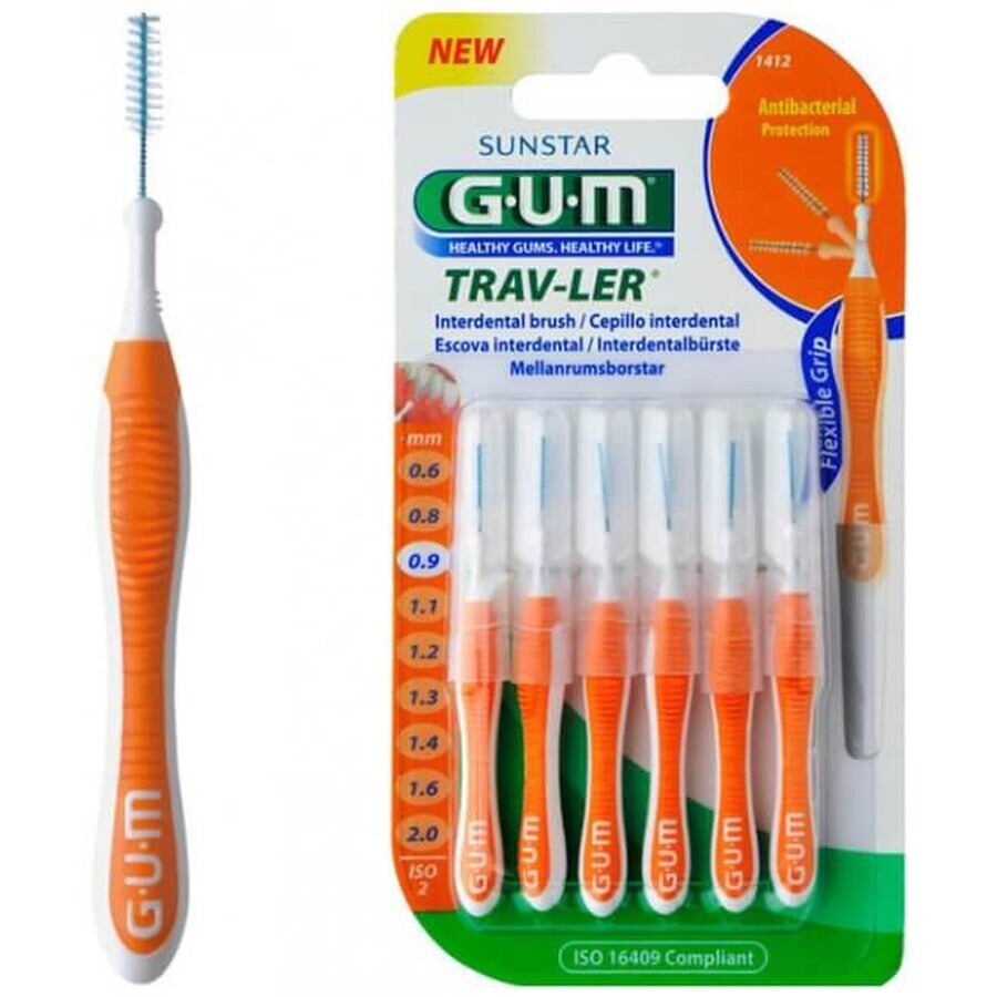 Interdental brushes Trav-Ler 0.9 mm, 6 pieces, Sunstar Gum