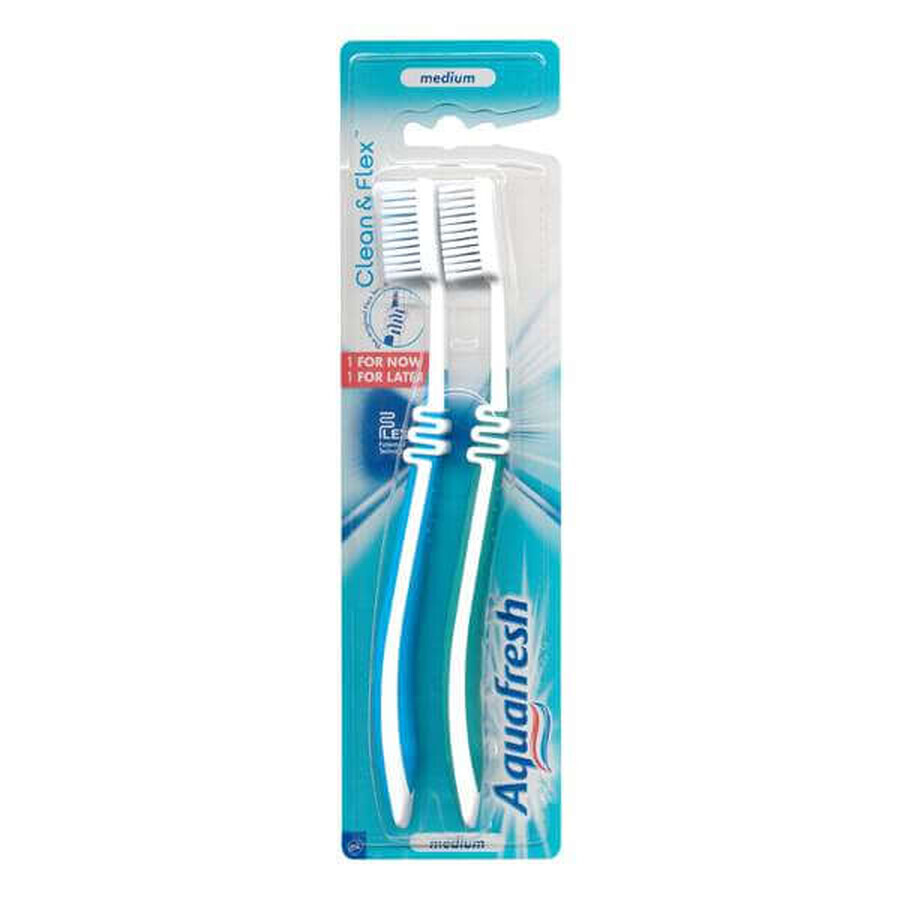 Spazzolino Clean and Flex Twin Aquafresh, Medio, Gsk