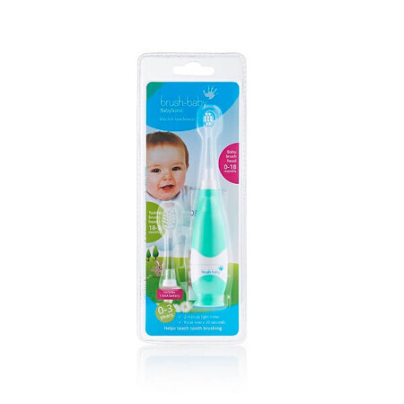 Cepillo de dientes eléctrico turquesa 0-3 años Babysonic, Brush Baby