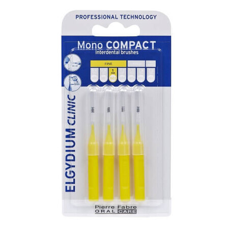 Interdental brushes Mono Compact Yellow, 4 pieces, Elgydium