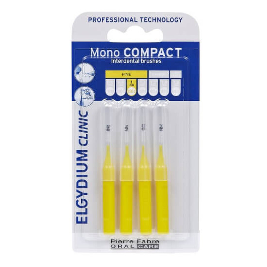 Interdental brushes Mono Compact Yellow, 4 pieces, Elgydium