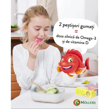 Poisson gommeux oméga-3 au goût de citron et d'orange, 36 gélules, Moller's