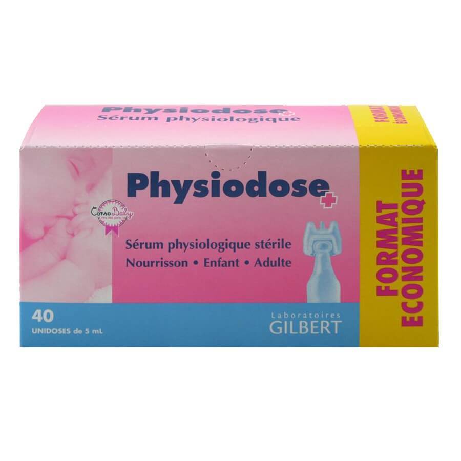 Suero fisiológico Physiodose, 40 monodosis x 5 ml, Gilbert