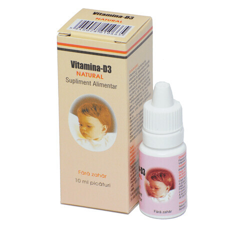 Natuurlijke vitamine D3 druppels, 10 ml, Natural Pharmaceuticals