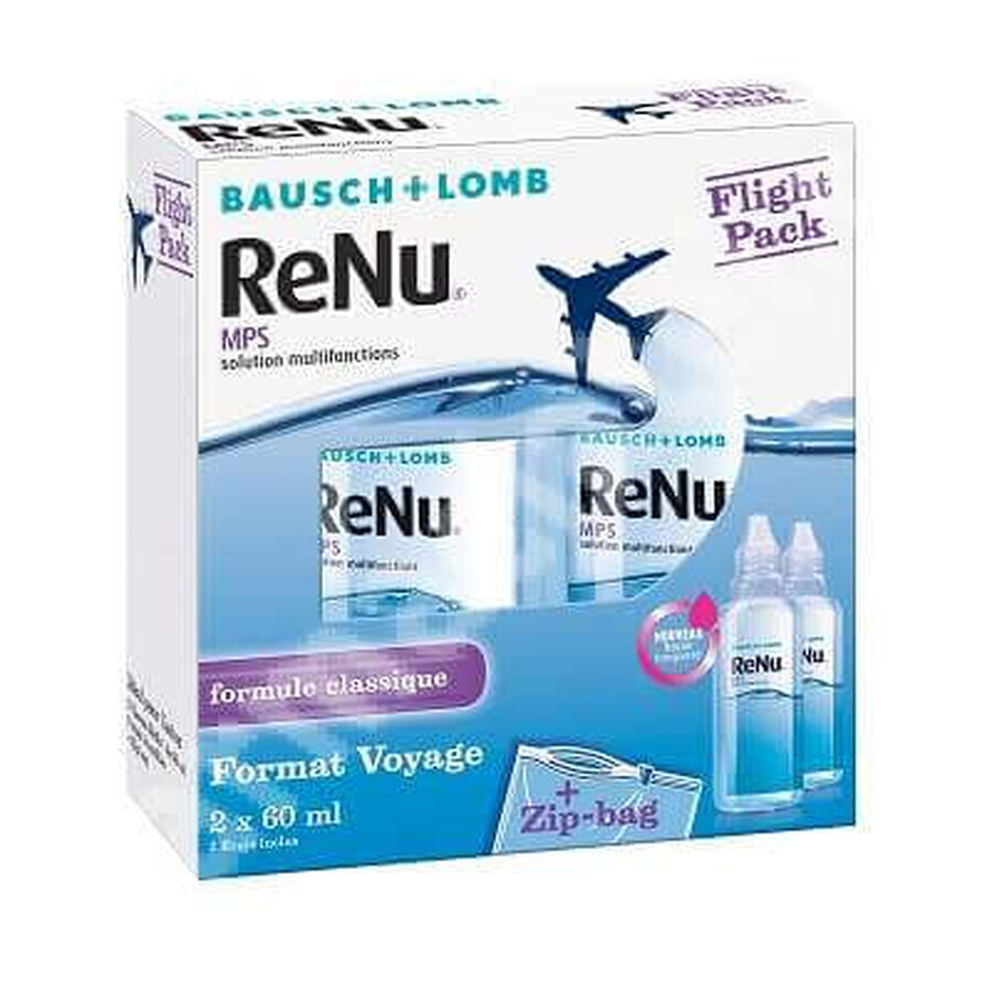 Renu MultiPlus Gotas desinfectantes para lentes de contacto, 2x60 ml, Bausch Lomb