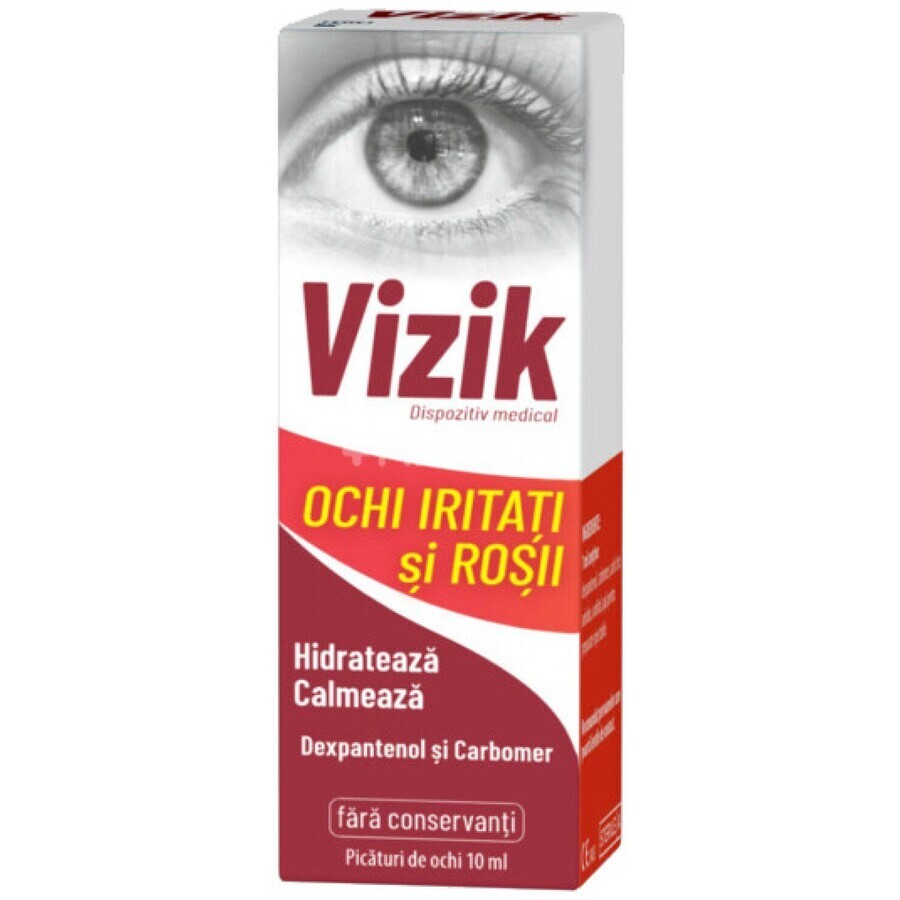 Vizik oogdruppels voor geïrriteerde en rode ogen, 10 ml, Zdrovit