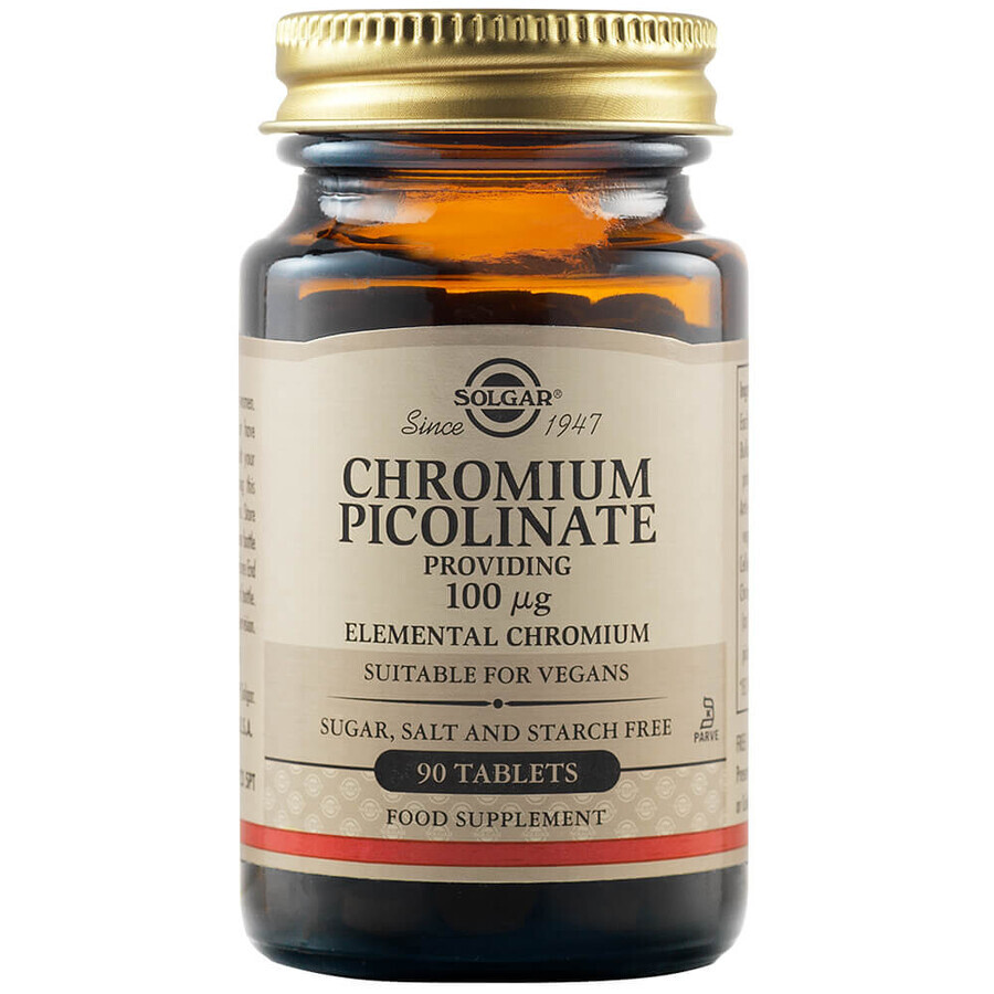 Chrom Picolinat 100 mcg, 90 Tabletten, Solgar