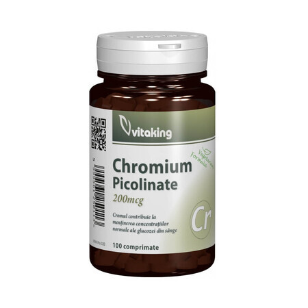 Chromium Picolinate 200 mcg, 100 compresse, VitaKing 