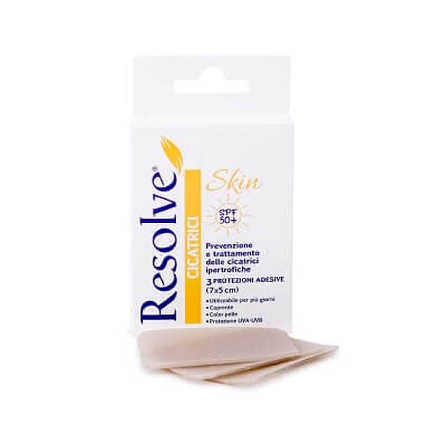 Resolve Skin SPF50+ patch cicatrice, 7x5 cm, 3 pièces, Pietrasanta Pharma