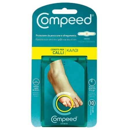 Parches medianos para callosidades profundas, 10 piezas, Compeed