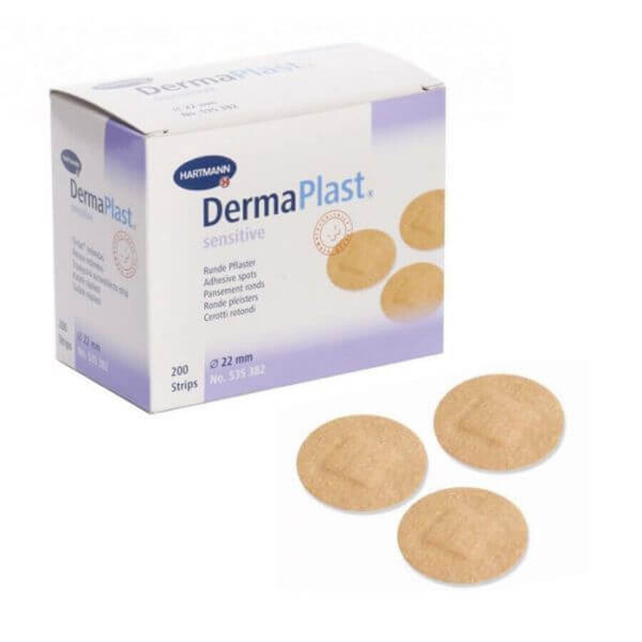 DermaPlast Sensitive parches redondos (535382), 200 piezas, Hartmann